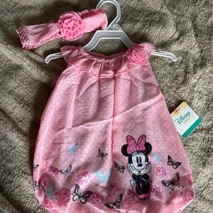 Disney baby Minnie Mouse 18m pink summer bubble with headband